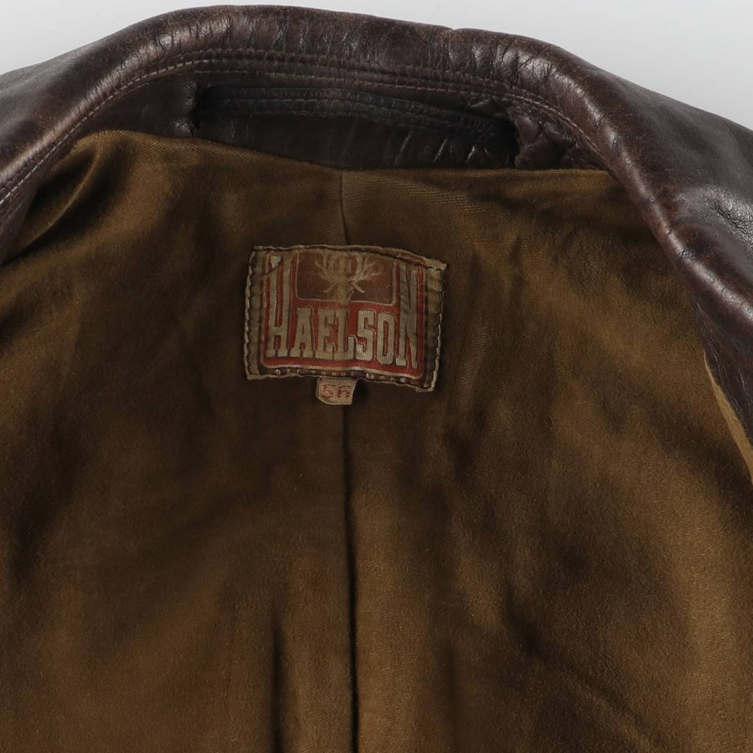 1950s~ HAELSON Euro Motorcycle Jacket, Men's L size, Vintage unclear brown type Vintage Second Hand