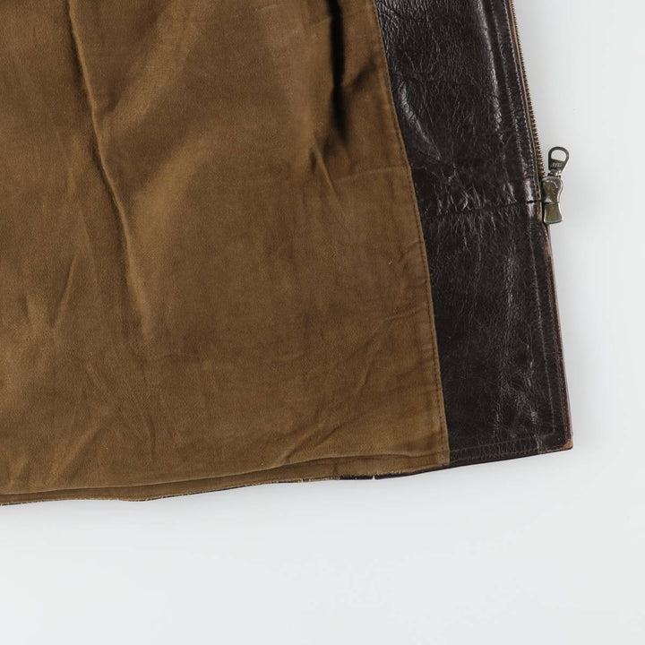 1950s~ HAELSON Euro Motorcycle Jacket, Men's L size, Vintage unclear brown type Vintage Second Hand
