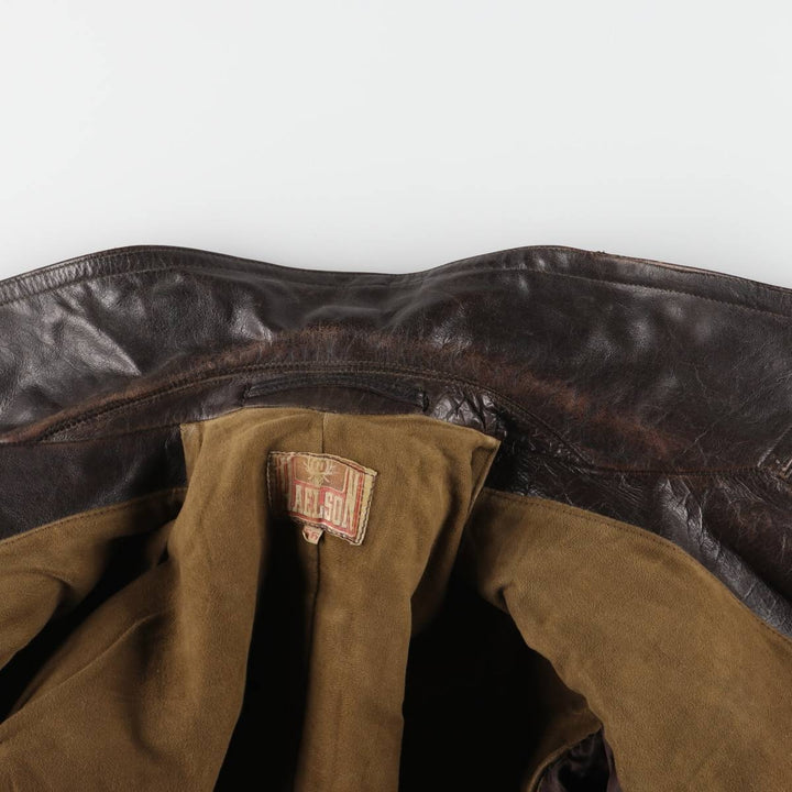 1950s~ HAELSON Euro Motorcycle Jacket, Men's L size, Vintage unclear brown type Vintage Second Hand