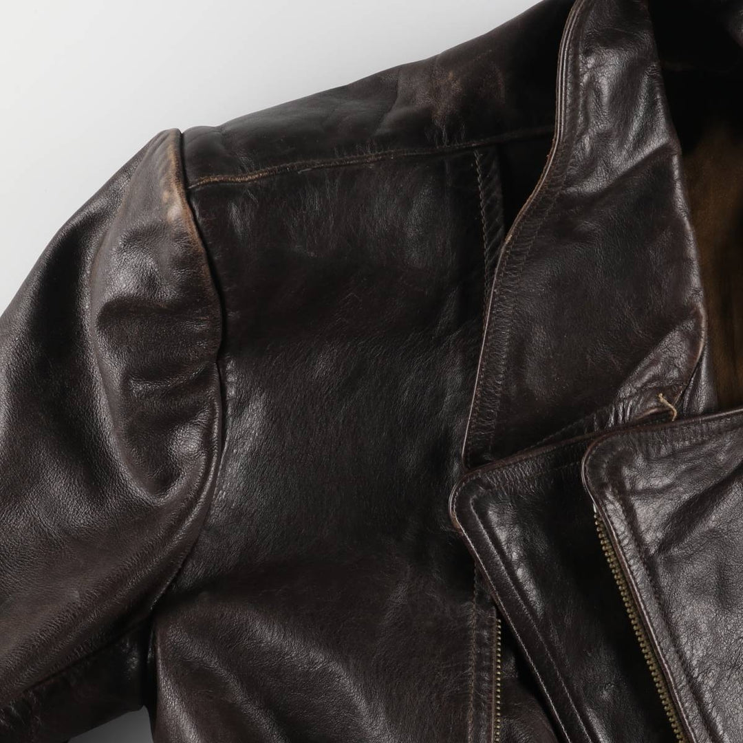 1950s~ HAELSON Euro Motorcycle Jacket, Men's L size, Vintage unclear brown type Vintage Second Hand