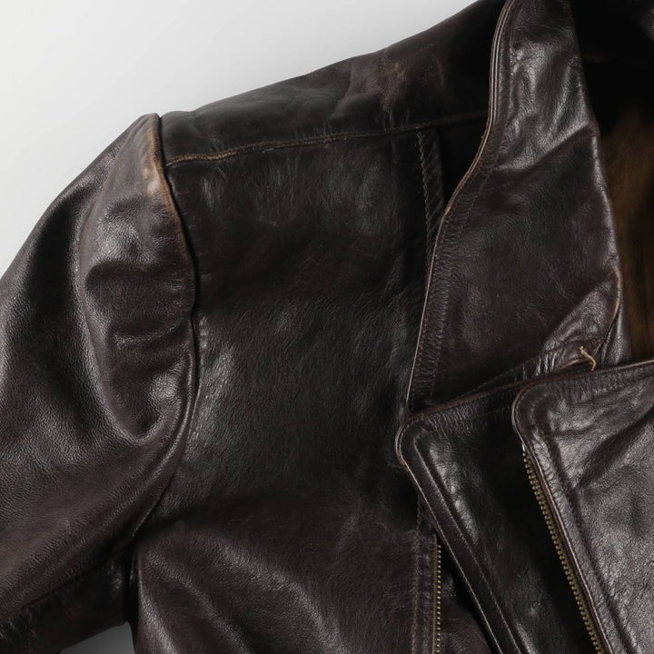 1950s~ HAELSON Euro Motorcycle Jacket, Men's L size, Vintage unclear brown type Vintage Second Hand