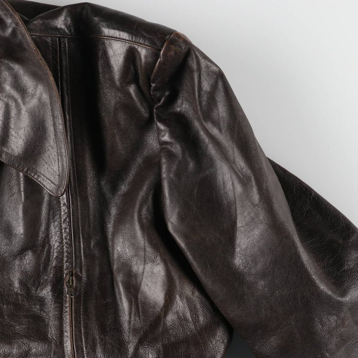 1950s~ HAELSON Euro Motorcycle Jacket, Men's L size, Vintage unclear brown type Vintage Second Hand