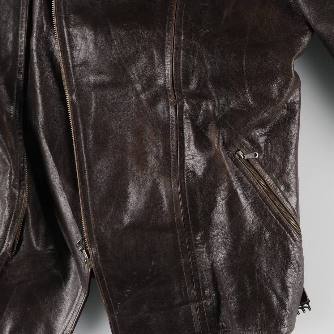 1950s~ HAELSON Euro Motorcycle Jacket, Men's L size, Vintage unclear brown type Vintage Second Hand