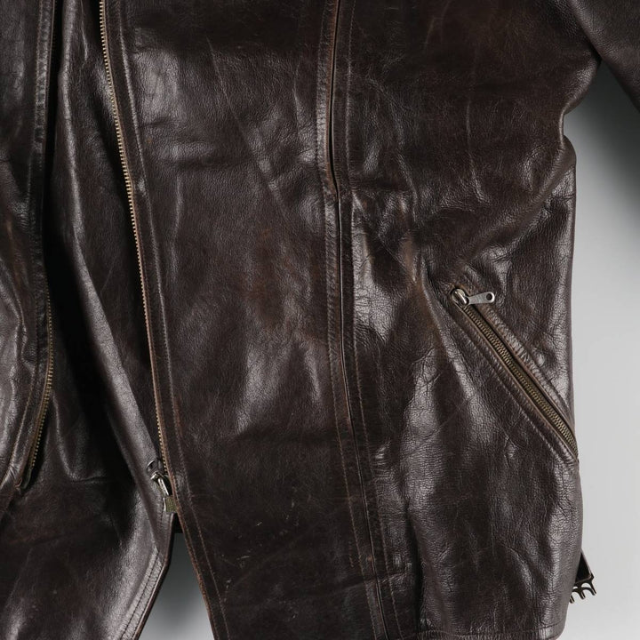 1950s~ HAELSON Euro Motorcycle Jacket, Men's L size, Vintage unclear brown type Vintage Second Hand