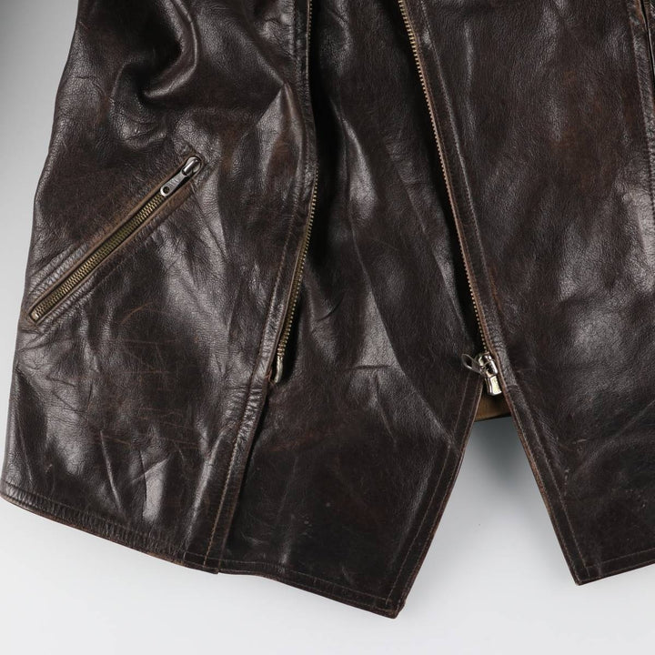 1950s~ HAELSON Euro Motorcycle Jacket, Men's L size, Vintage unclear brown type Vintage Second Hand