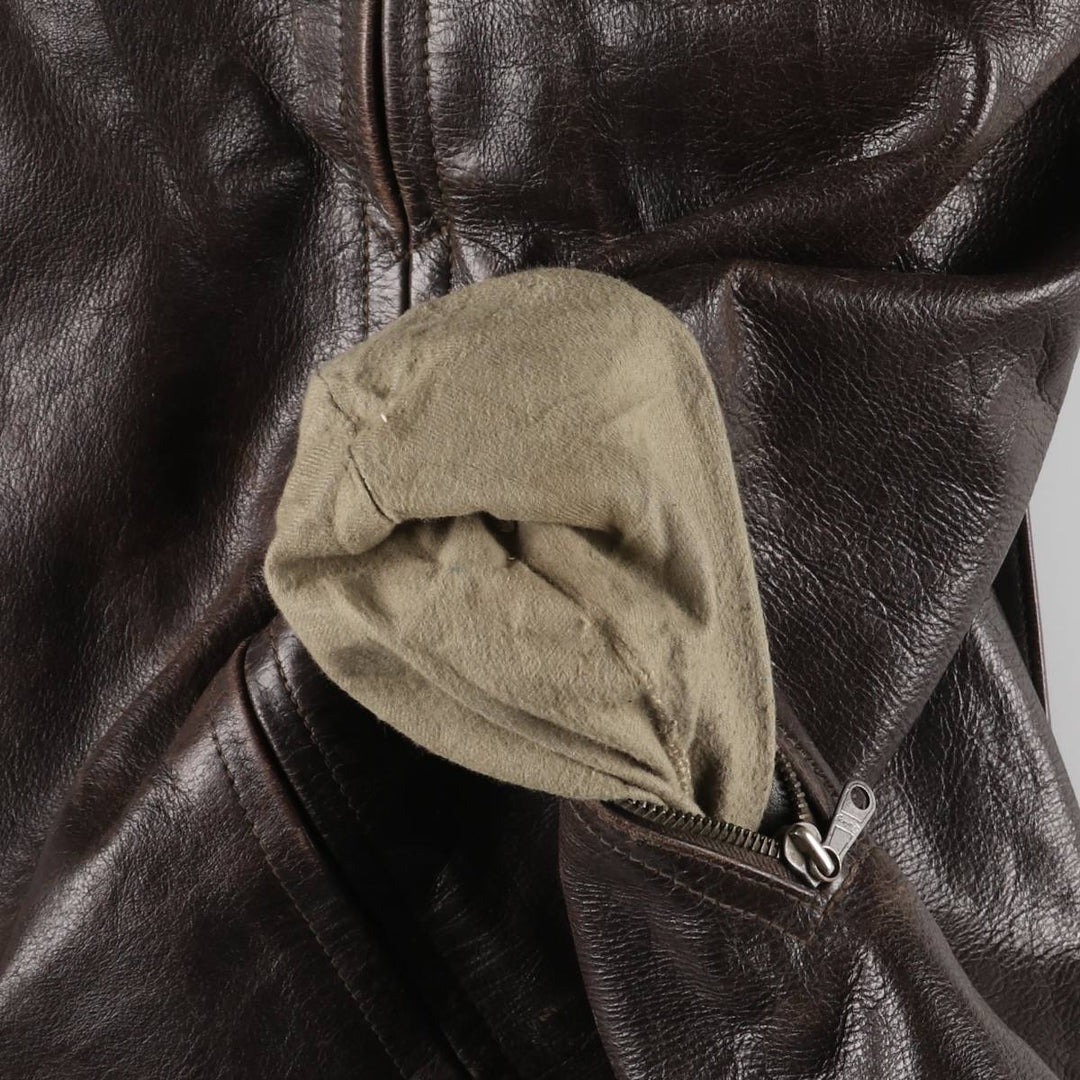 1950s~ HAELSON Euro Motorcycle Jacket, Men's L size, Vintage unclear brown type Vintage Second Hand