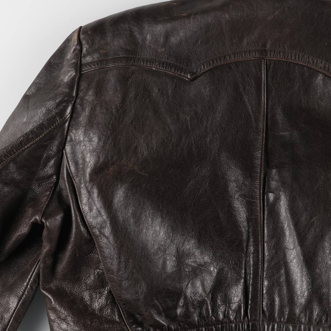 1950s~ HAELSON Euro Motorcycle Jacket, Men's L size, Vintage unclear brown type Vintage Second Hand