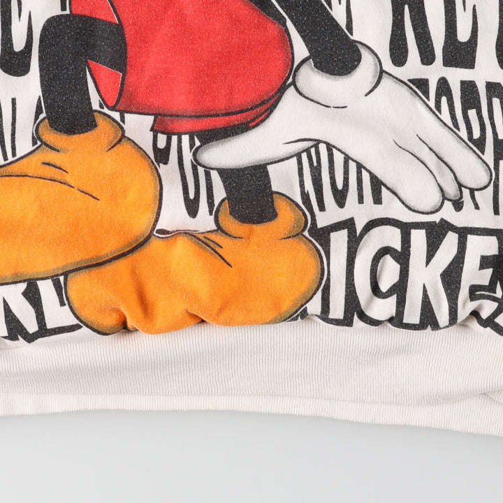 80s-90'S MICKEY MOUSE double-sided print double-face character sweatshirt, trainer, men's L, vintage /evb004454