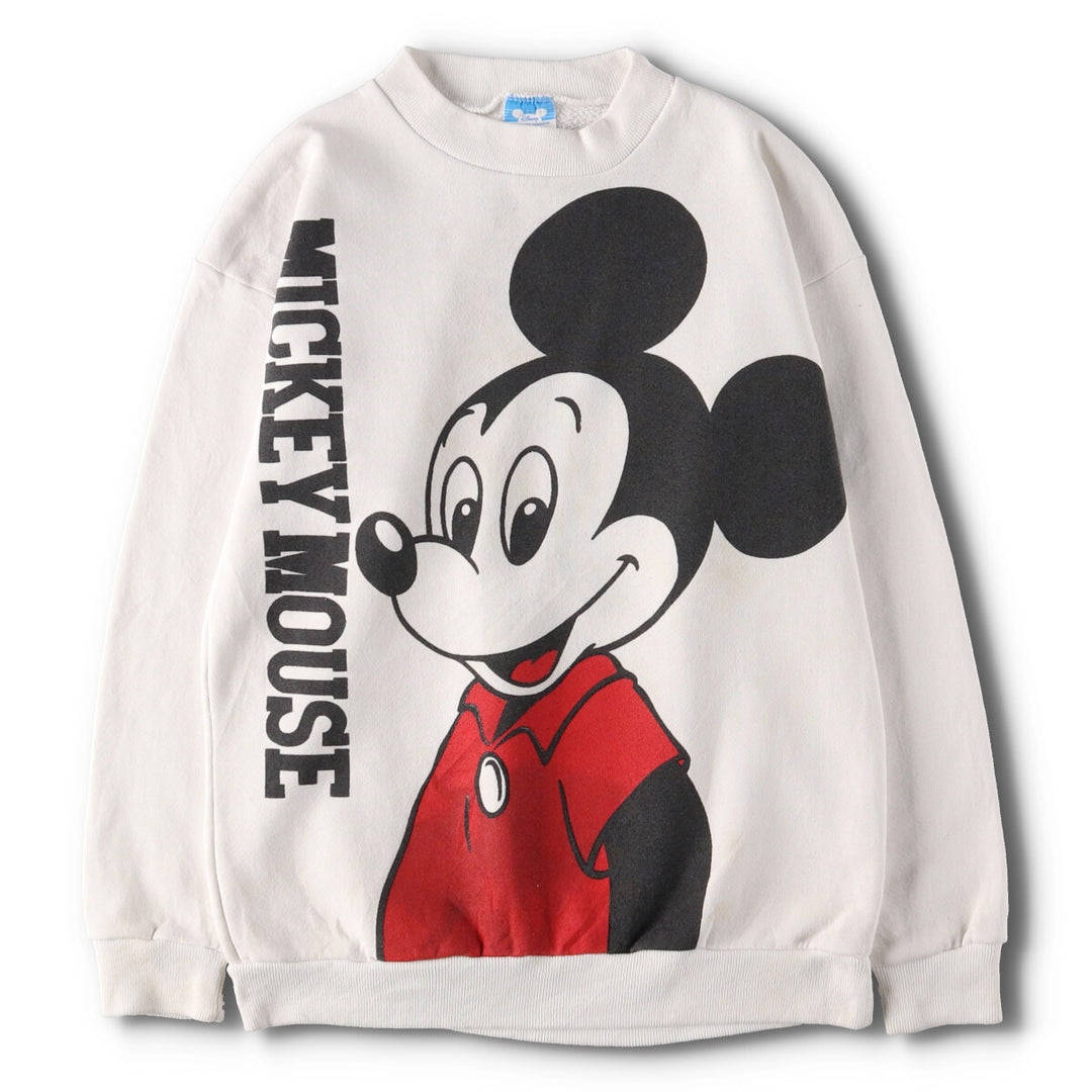 80'S DISNEY MICKEY MOUSE double-sided print character sweatshirt, made in USA, women's M, vintage /evb004489