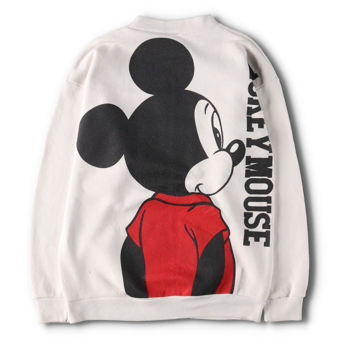 80'S DISNEY MICKEY MOUSE double-sided print character sweatshirt, made in USA, women's M, vintage /evb004489