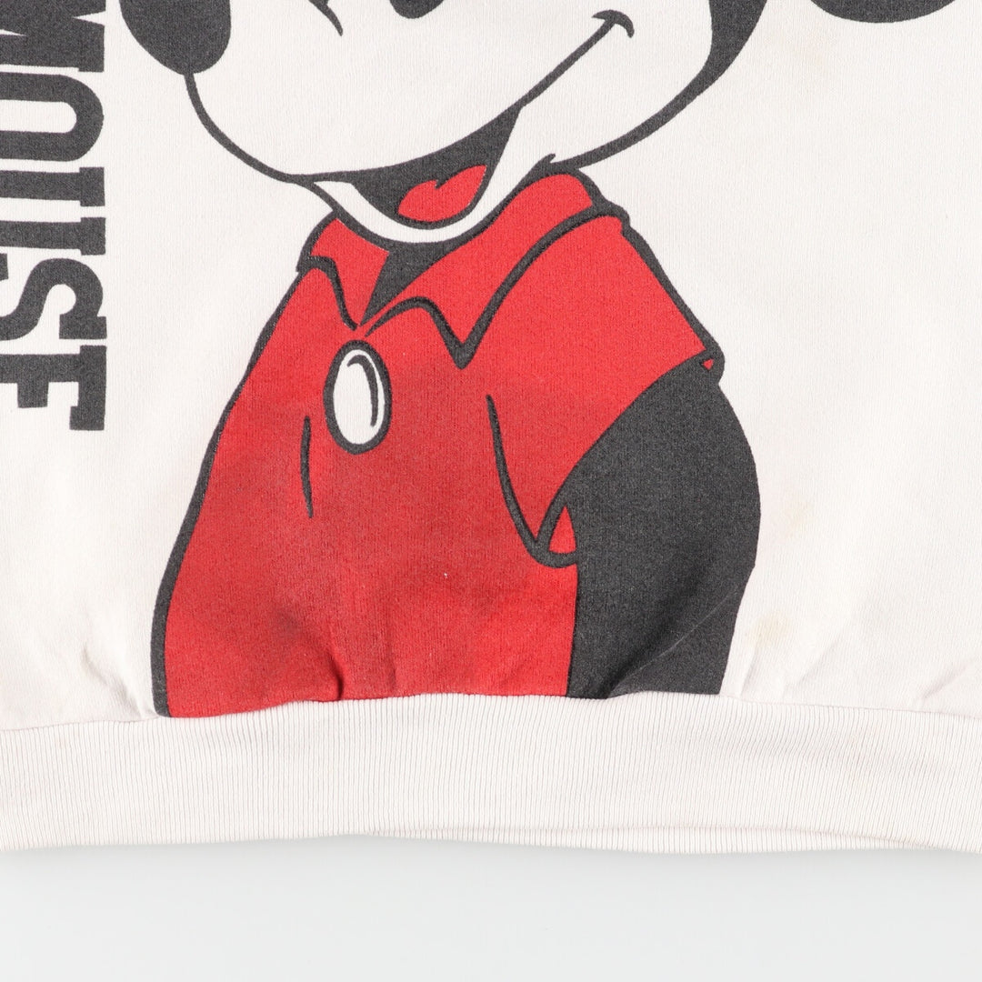 80'S DISNEY MICKEY MOUSE double-sided print character sweatshirt, made in USA, women's M, vintage /evb004489