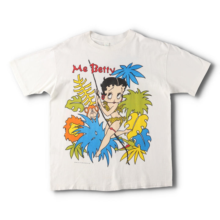 80'S BETTY BOOP TARZAN Double-sided Character Print T-Shirt Made in USA Men's L Vintage /evb004497