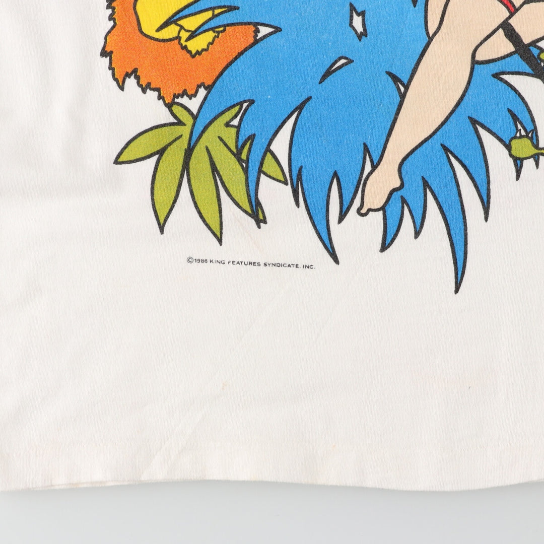 80'S BETTY BOOP TARZAN Double-sided Character Print T-Shirt Made in USA Men's L Vintage /evb004497