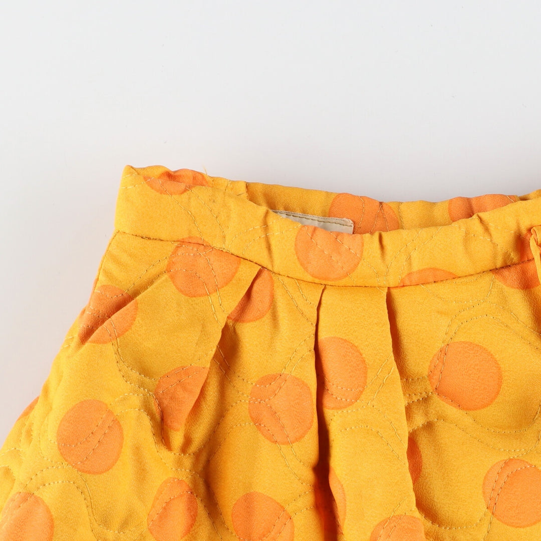 60s-70'S Alex Colman Dot Pattern Quilted Maxi A-line Skirt Women's M Vintage /evb004520