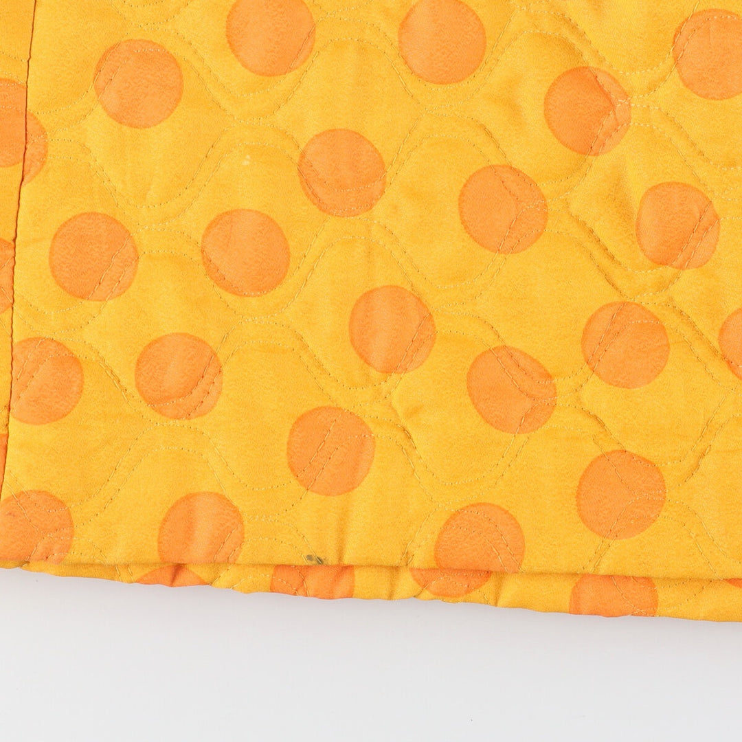 60s-70'S Alex Colman Dot Pattern Quilted Maxi A-line Skirt Women's M Vintage /evb004520