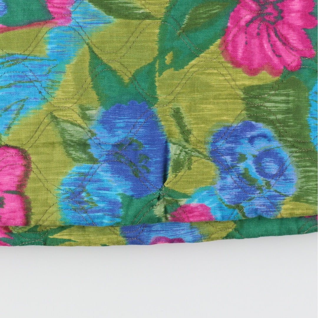 60s-70'S Alex Colman Floral Quilted Long Flare Skirt Women's S Vintage /evb004522