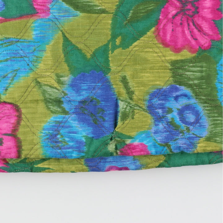 60s-70'S Alex Colman Floral Quilted Long Flare Skirt Women's S Vintage /evb004522