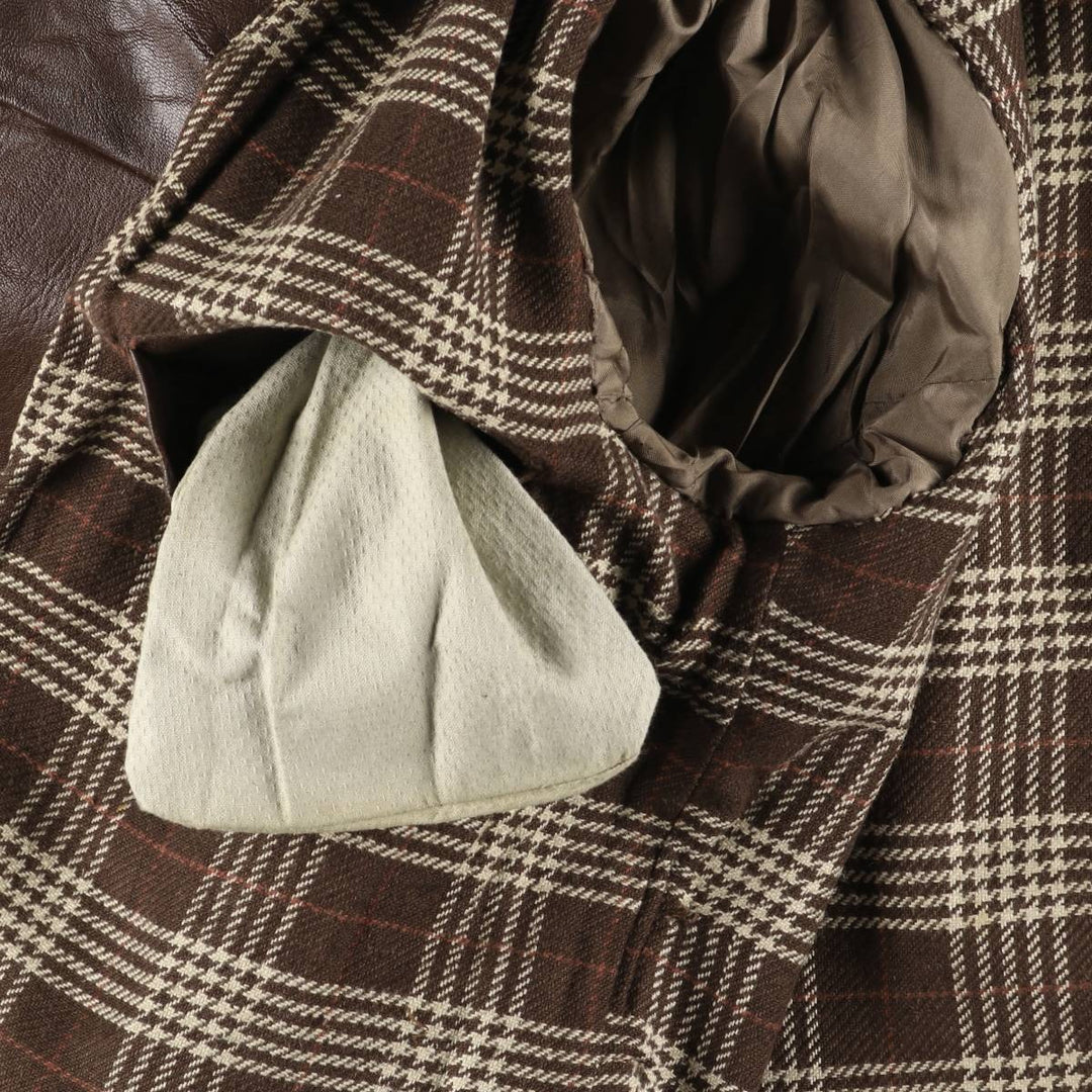 1940'S ~ JONSSONS FABRIKER Leather Car Coat Men's Size L Vintage Genuine Leather Goatskin brown type Vintage Second Hand