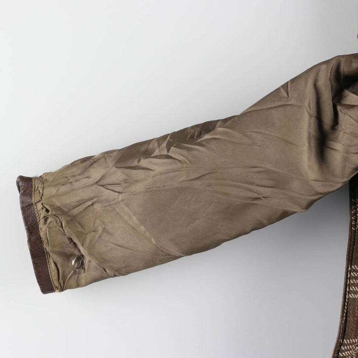 1940'S ~ JONSSONS FABRIKER Leather Car Coat Men's Size L Vintage Genuine Leather Goatskin brown type Vintage Second Hand