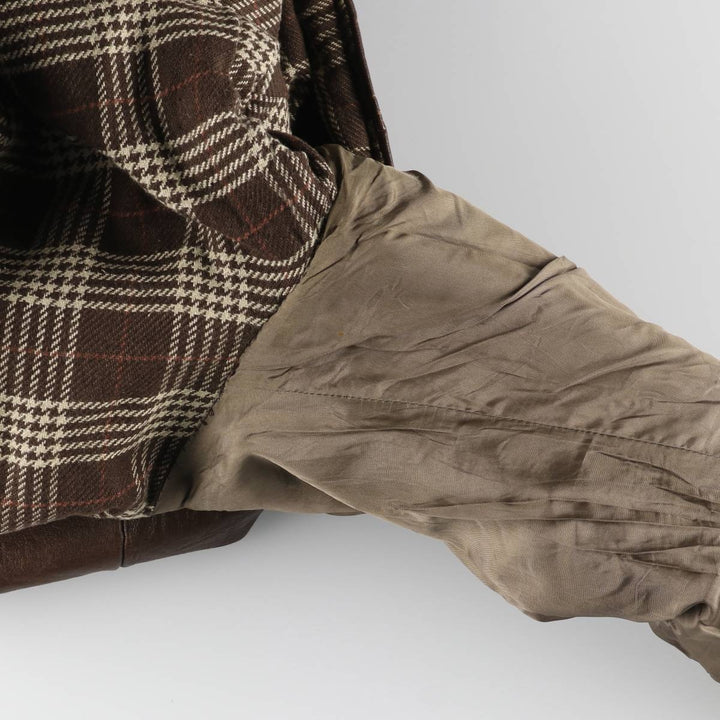 1940'S ~ JONSSONS FABRIKER Leather Car Coat Men's Size L Vintage Genuine Leather Goatskin brown type Vintage Second Hand