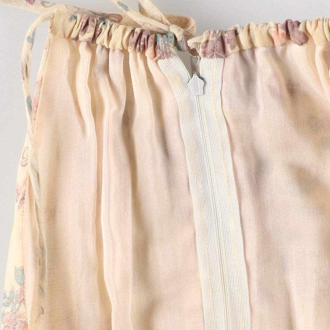 70'S UNKNOWN Floral American Sleeve Maxi Length Sleeveless Dress Women's S Vintage /evb004544