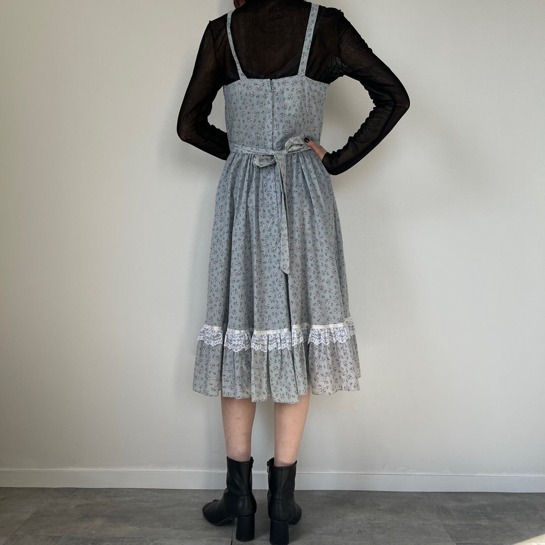 70'S Gunne Sax Floral Camisole Dress Made in USA Women's M Vintage /evb004552