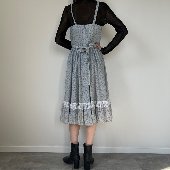 70'S Gunne Sax Floral Camisole Dress Made in USA Women's M Vintage /evb004552