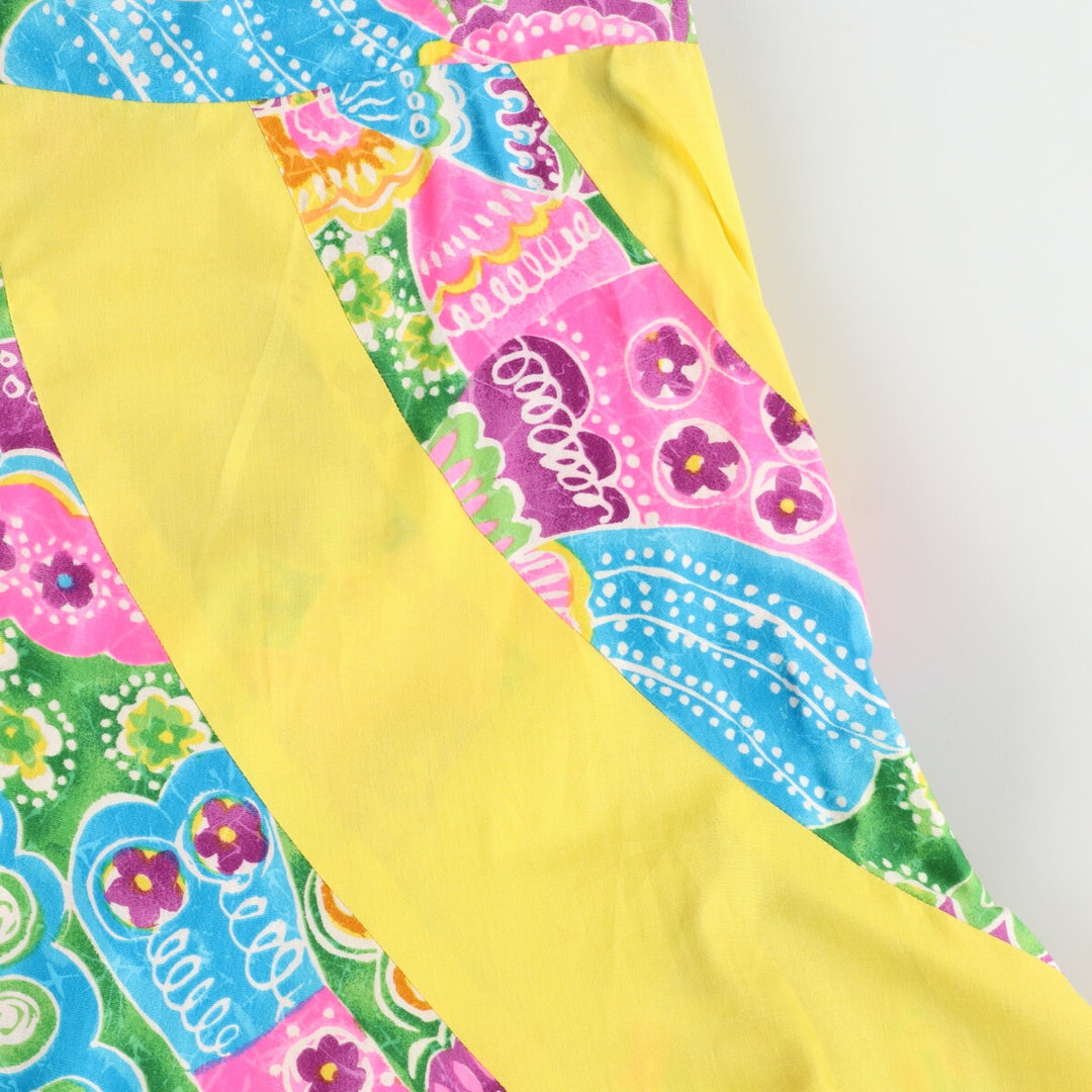 70'S UNKNOWN Escargot Skirt, All-over Print, Maxi Length, Flared Skirt, Women's L (w27), Vintage /evb004566