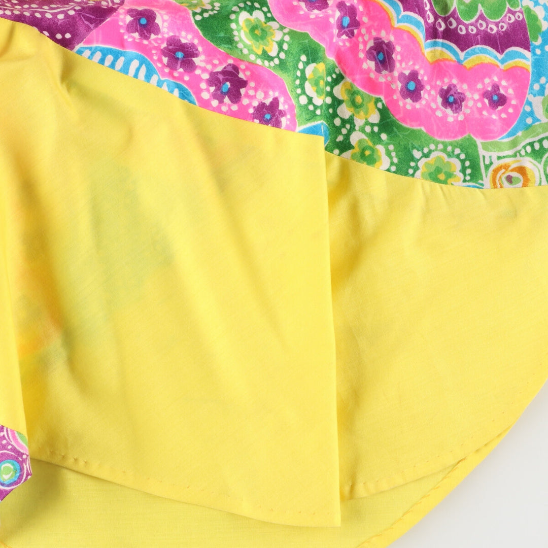 70'S UNKNOWN Escargot Skirt, All-over Print, Maxi Length, Flared Skirt, Women's L (w27), Vintage /evb004566