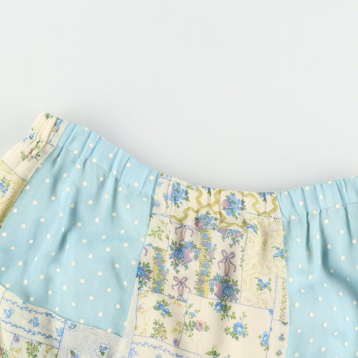 70'S CHESSA DAVIS all-over patchwork cotton maxi-length flared skirt made in USA women's XXL vintage /evb004567