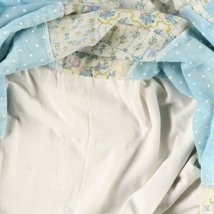 70'S CHESSA DAVIS all-over patchwork cotton maxi-length flared skirt made in USA women's XXL vintage /evb004567