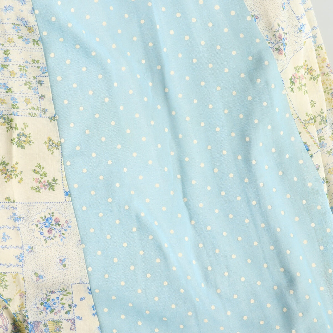 70'S CHESSA DAVIS all-over patchwork cotton maxi-length flared skirt made in USA women's XXL vintage /evb004567