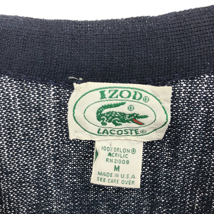 80'S Lacoste IZOD Acrylic Knit Cardigan Made in USA Men's M Vintage /evb004608