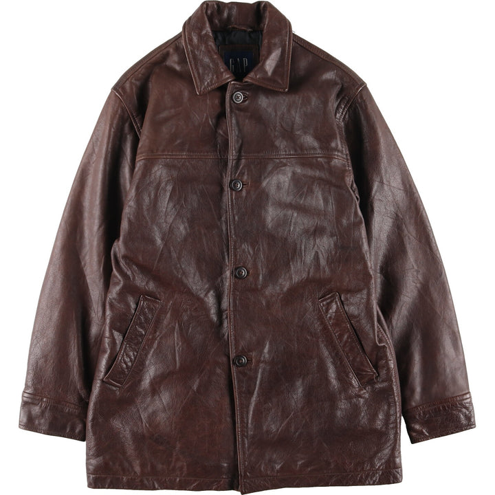 90'S GAP Old Gap Leather Car Coat Men's XS Vintage /evb004616