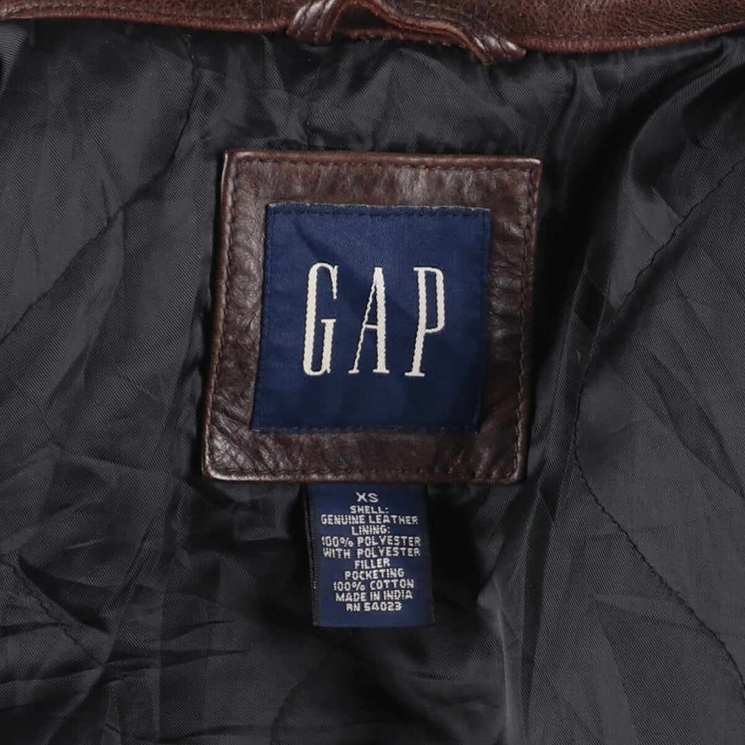 90'S GAP Old Gap Leather Car Coat Men's XS Vintage /evb004616