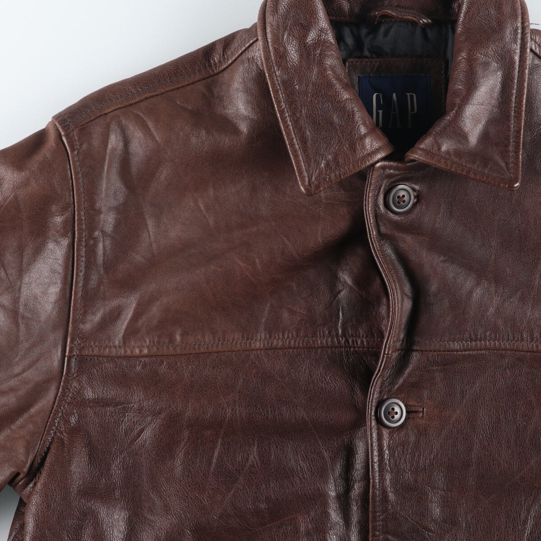 90'S GAP Old Gap Leather Car Coat Men's XS Vintage /evb004616