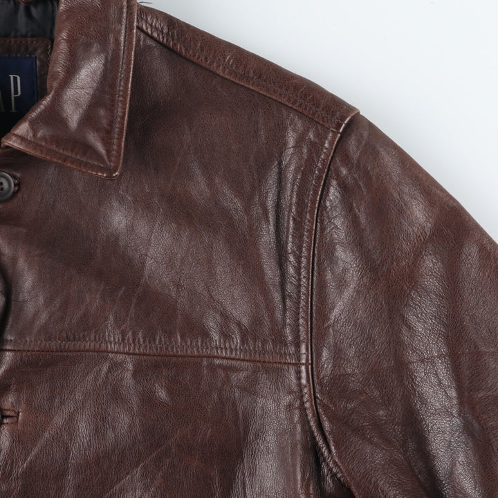 90'S GAP Old Gap Leather Car Coat Men's XS Vintage /evb004616