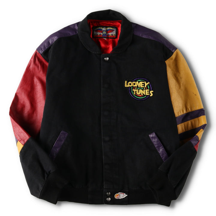 90'S Jeff Hamilton LOONEY TUNES Racing Jacket Made in USA Men's L Vintage /evb004660