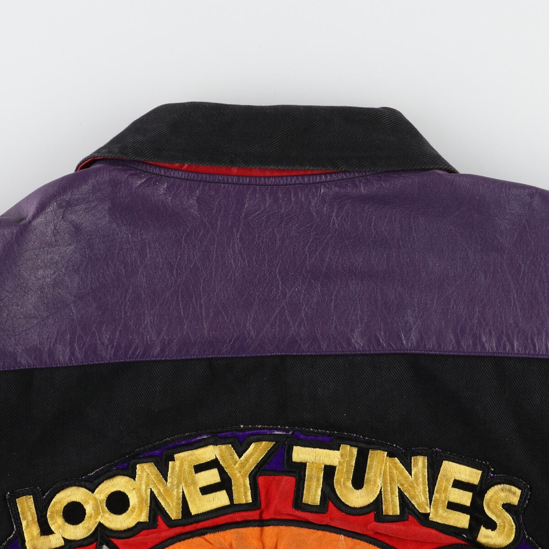 90'S Jeff Hamilton LOONEY TUNES Racing Jacket Made in USA Men's L Vintage /evb004660