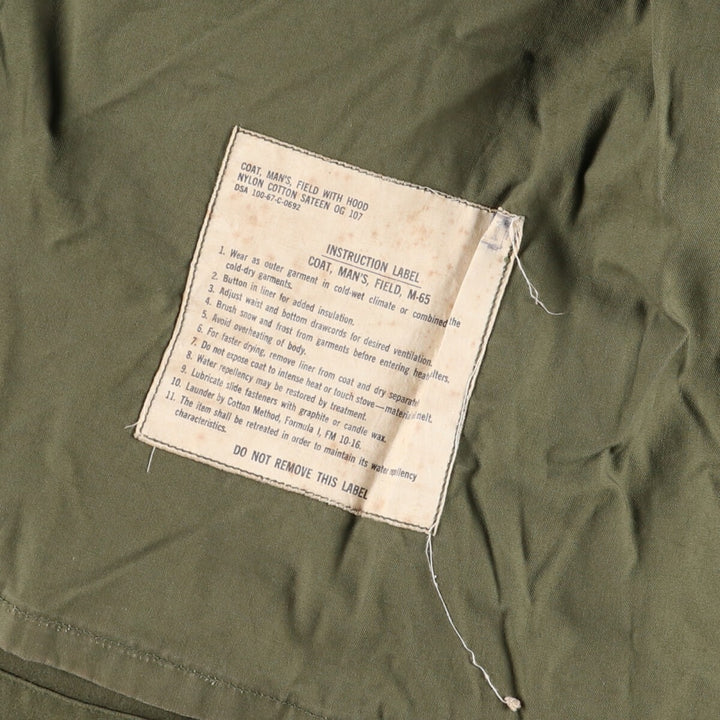 1960'S US military genuine M-65 2nd military field jacket made in USA, SHORT LARGE, equivalent to men's L, vintage /evb004693