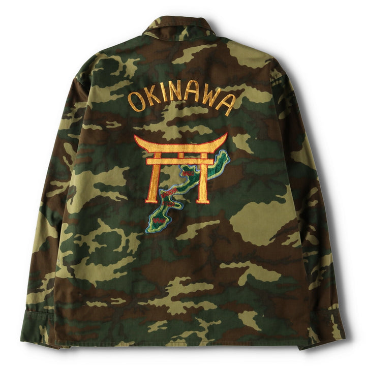 60s-70'S UNKNOWN OKINAWA Back Embroidered Souvenir Jacket Men's M Vintage /evb004714