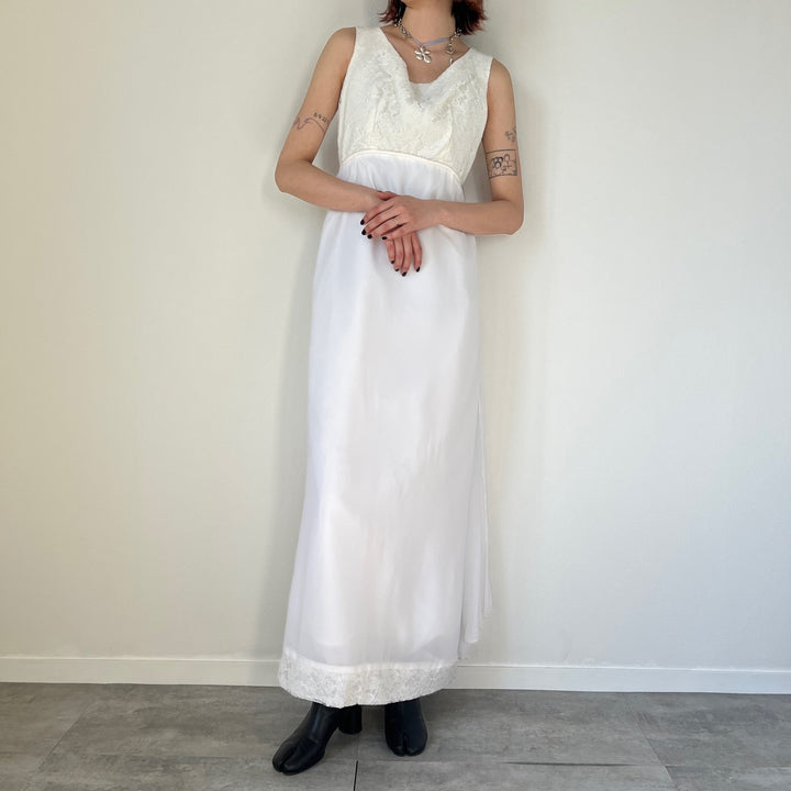 80'S UNKNOWN Wedding Dress, Maxi Length, Sleeveless Dress, Women's, Medium, Vintage /evb004758