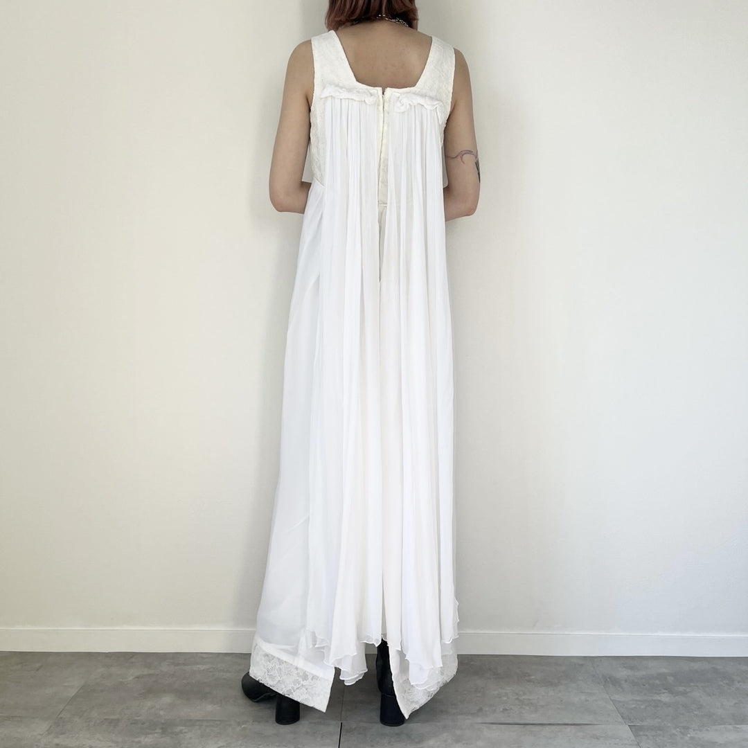 80'S UNKNOWN Wedding Dress, Maxi Length, Sleeveless Dress, Women's, Medium, Vintage /evb004758