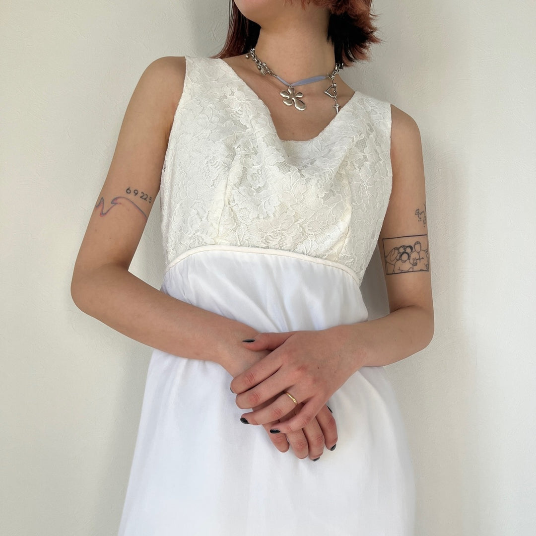 80'S UNKNOWN Wedding Dress, Maxi Length, Sleeveless Dress, Women's, Medium, Vintage /evb004758