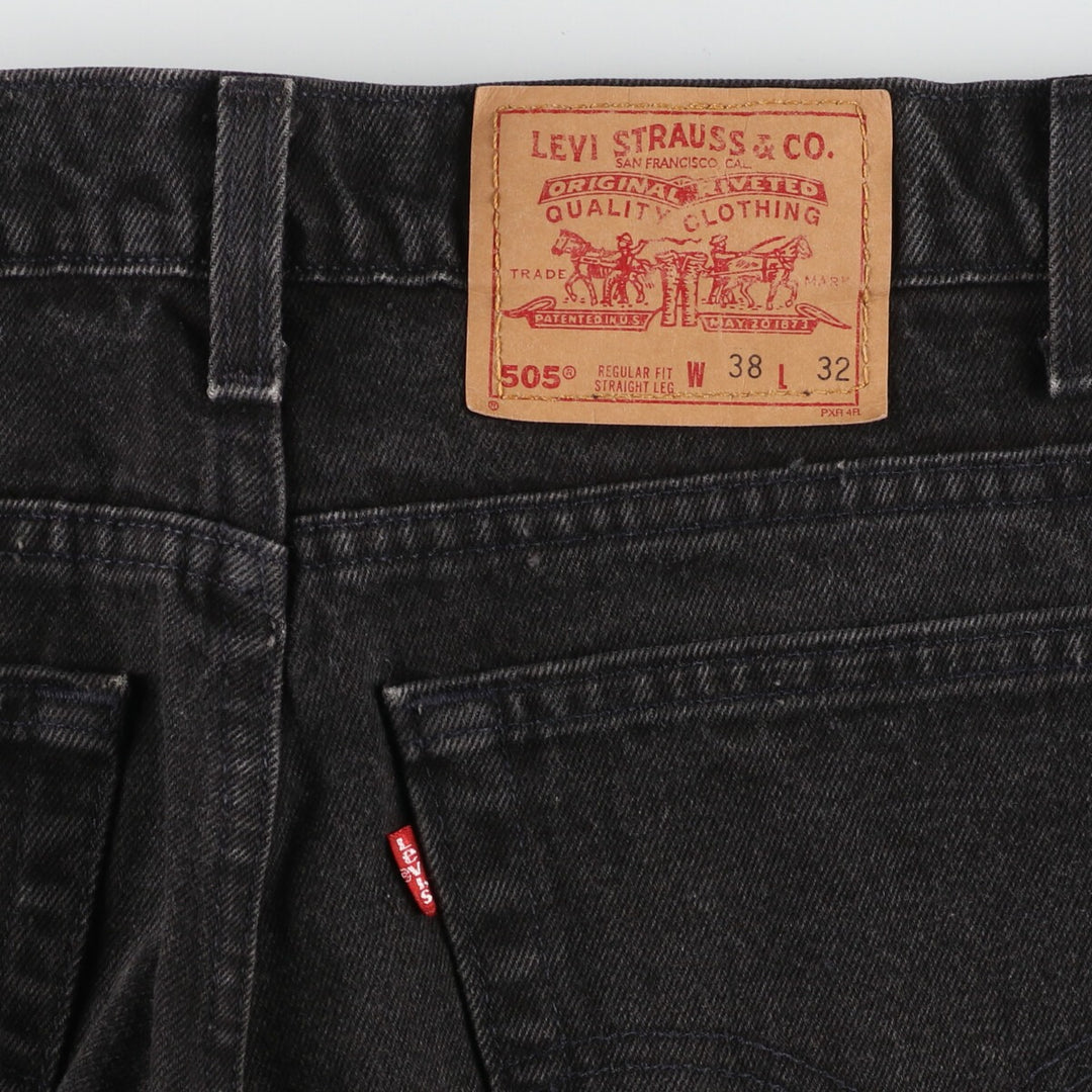 90'S Levi's 505 REGULAR FIT STRAIGHT LEG Black Denim Tapered Denim Pants Made in USA Men's W38 Vintage /evb004769