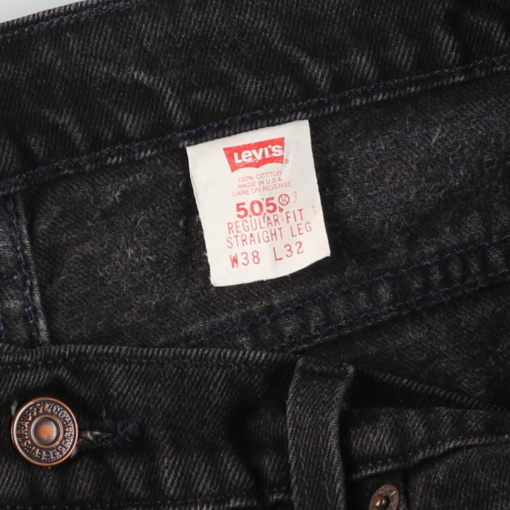 90'S Levi's 505 REGULAR FIT STRAIGHT LEG Black Denim Tapered Denim Pants Made in USA Men's W38 Vintage /evb004769