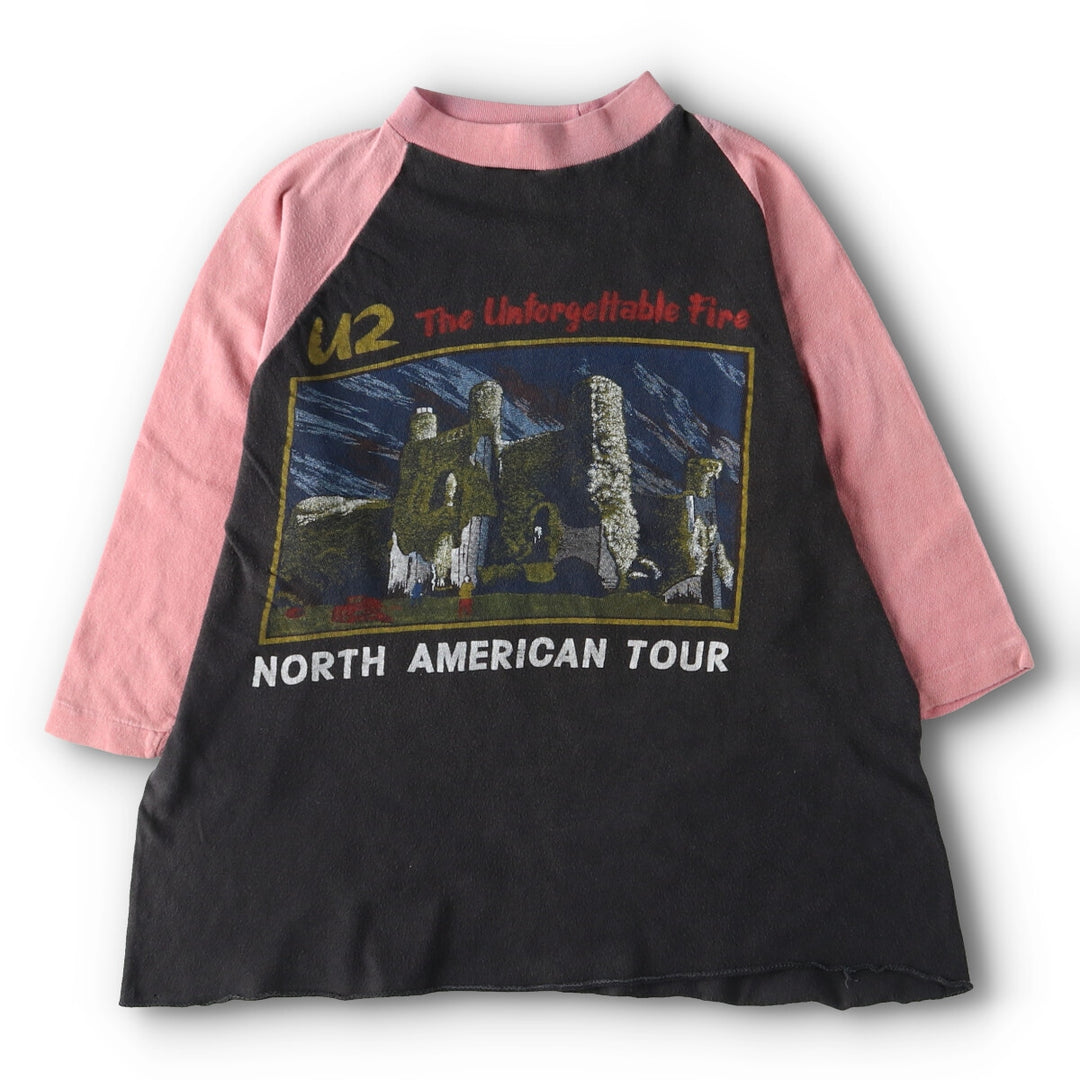 80's U2 North American Tour 1985 Tour Raglan Band T-Shirt Band Tee Women's M Vintage /evb004770