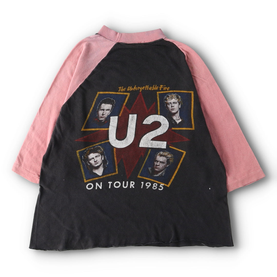 80's U2 North American Tour 1985 Tour Raglan Band T-Shirt Band Tee Women's M Vintage /evb004770