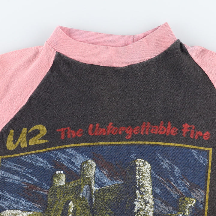 80's U2 North American Tour 1985 Tour Raglan Band T-Shirt Band Tee Women's M Vintage /evb004770