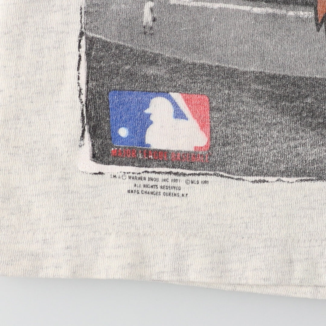 90'S Changes MLB CINCINNATI REDS Cincinnati Reds Tasmanian Devil Character Sports Print T-Shirt Made in USA Men's L Vintage /evb004782